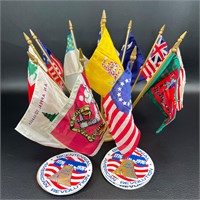 Dettra Table Flags Sets with Stand & Stickers