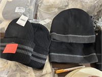 of 4 black Nordstrom rack winter hats (2) double