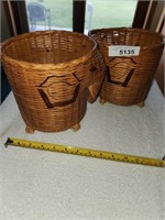 2 Vintage Elephant Style Wicker Baskets