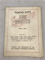 April 1947 Tokyo City Bus Routes Map