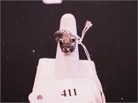 Sterling ring depicting a cat head, size 5.5
