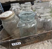 LOT OF ANTQ CANNING JARS