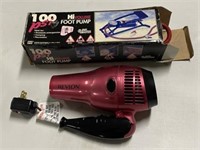Tire Pump and Hair Dryer