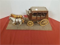WOOD STAGE COACH W/ HORSES
