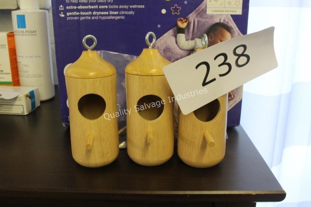3- small hanging bird houses