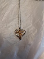 Jesuses pendant with Heart Lab Sapphire