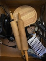 Rolling pins, cutting boards, mixer, miscellaneous