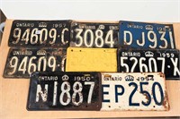 LOT OF 1950'S ONTARIO LICENSE PLATE
