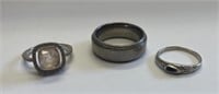 Lot - (2) Silver & (1) Titanium Rings