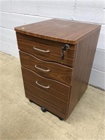 Simulated Wood 3-drawer Rolling Cabinet