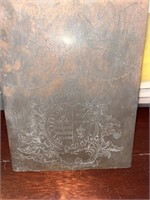 19th C. Copper Etching Plate - Latin