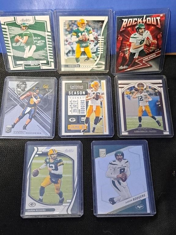 (8) Assorted Aaron Rodgers Football Cards