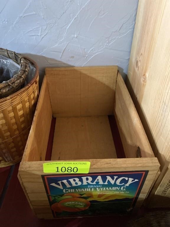 Vibrancy brand wooden crate