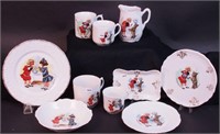 10 pieces of a child's Buster Brown tea set