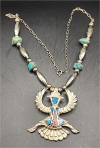 Native American Knifewing Turquoise Toned Pendant