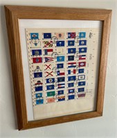 Framed 50 States Stamps