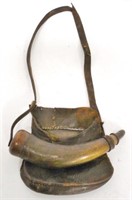 Leather Pouch With Powder Horn