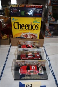 3 Nascar Die Cast Cars--Nascare Cheerioe Boxes