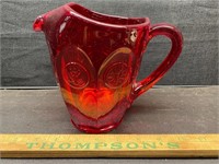 Red coin glass pitcher