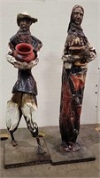 (2) Large Paper Mache  People