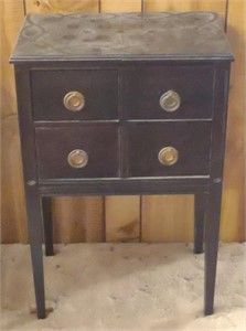 Vtg. Sewing Cabinet Side Table Swinging Thread