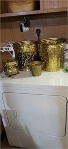 Brass buckets largest 10"h 10"d