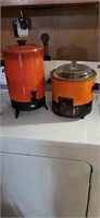Slow crockery cooker and electric coffee maker