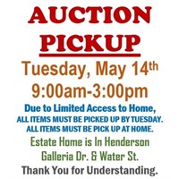 AUCTION PICK UP DAYS & HOURS ONLY.