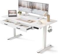 FEZIBO Electric Desk  55 x 24 Inches  White