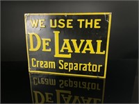 DeLAval cream separator black and yellow sign