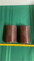 Vintage Faux Leather Bookends, Embossed Design