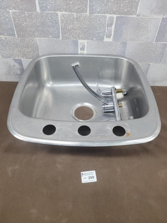 Kitchen stainless steel sink with taps