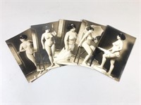 5 Risque Black and White Unused Postcards