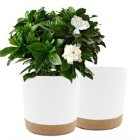 QCQHDU Plant Pots Set of 2 Pack 10 inch Planters