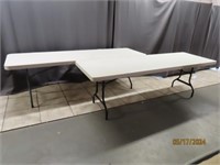 (2) LIFETIME 8' Folding Poly Tables