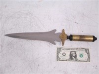 Unique Sword Style Knife w/ Gilded Handle &