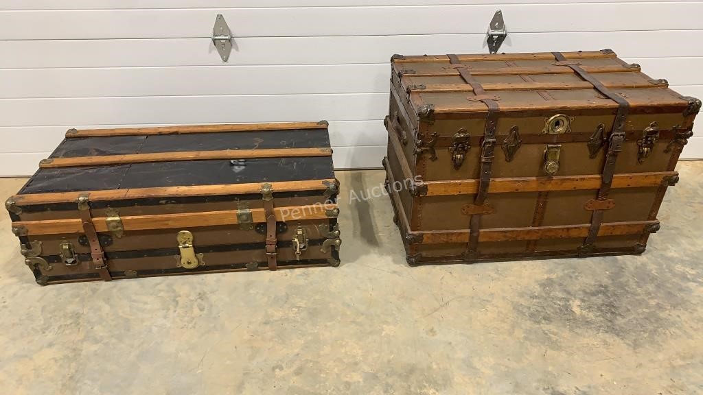 (2) Vintage Steamer Trunks