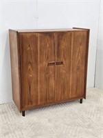 TEAK WARDROBE WITH SHELVES & DRAWERS