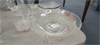 (4) PCS. GLASS, (CANDLE HOLDERS HAS A CHIP)