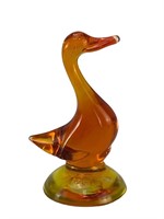 Viking Glass Persimmon Duck/Goose Amberina Glow