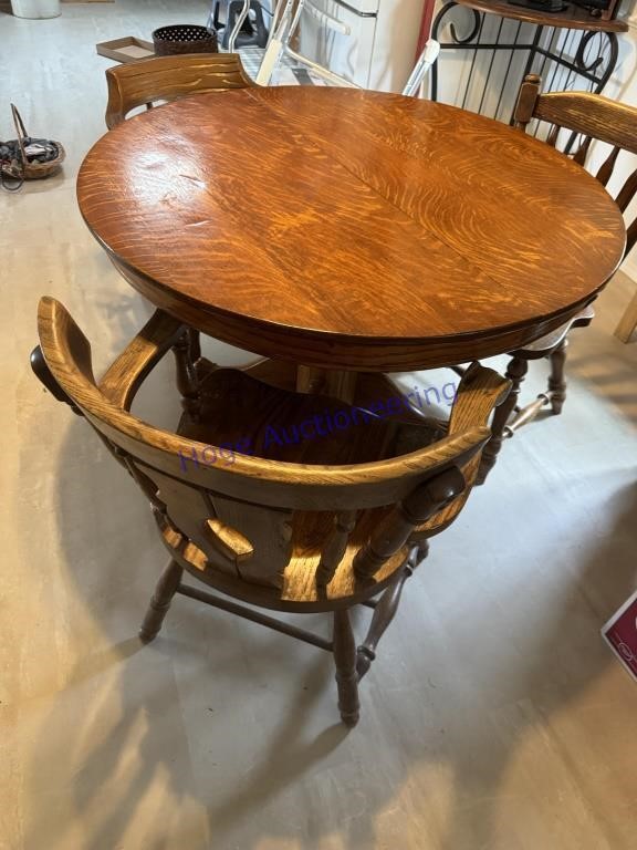 KITCHEN TABLE W/ 3 CHAIRS, WOOD, 45" ROUND,