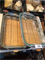 (2) Pyrex Baking Dishes with Winter Trays