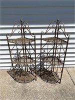 Pair of Metal Plant Corner Shelves