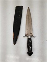 India Fixed Blade Dagger Knife + Wood Scabbard