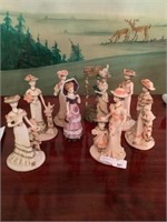 8 resin Victorian ladies 5"