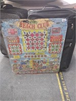 Bally Beach Club Vintage Pinball Glass