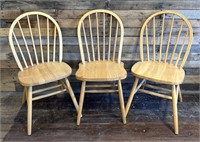 (3) Wooden Chairs