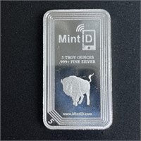 5 oz Fine Silver Bar - Mint ID