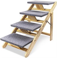 Cleanpethome Wood Pet Stairs/pet Steps 2-in-1