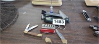 LOT OF KNIVES, KEYCHAIN, STAPLER, LOT